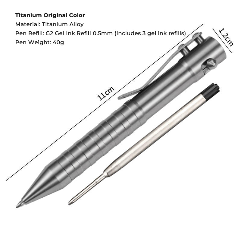 Bolt Action Tactical Pen - Titanium Alloy Retractable Signature Pen EDC Business Metal Pen